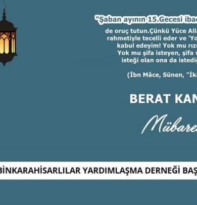 BERAT KANDİLİ KUTLAMA MESAJIMIZ