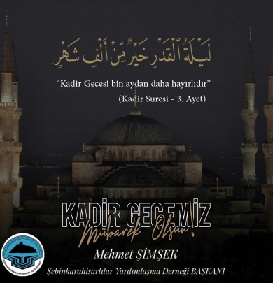 KADİR GECESİ KUTLAMA MESAJIMIZ