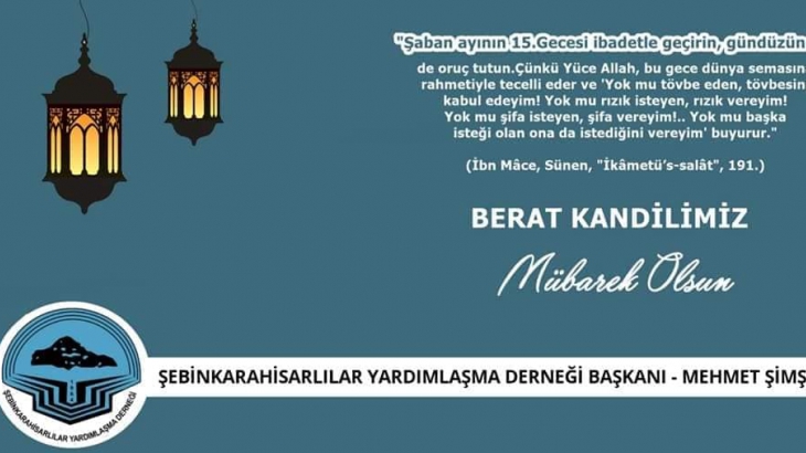 BERAT KANDİLİ KUTLAMA MESAJIMIZ